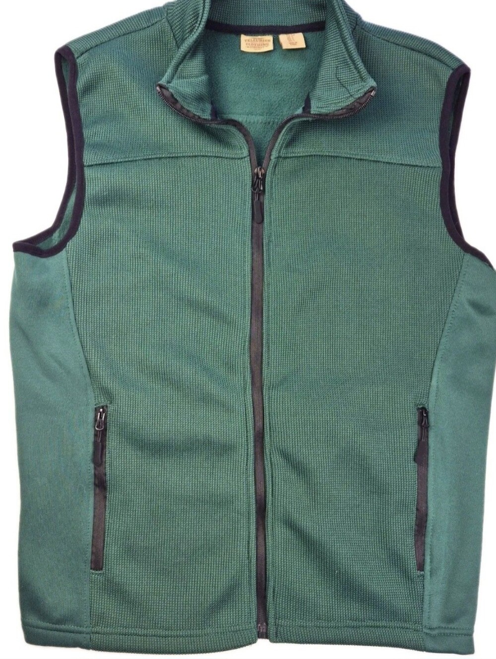Telluride Clothing Company Mens Sz S Dk Green Full-Zip Fleece Vest EUC Sku768